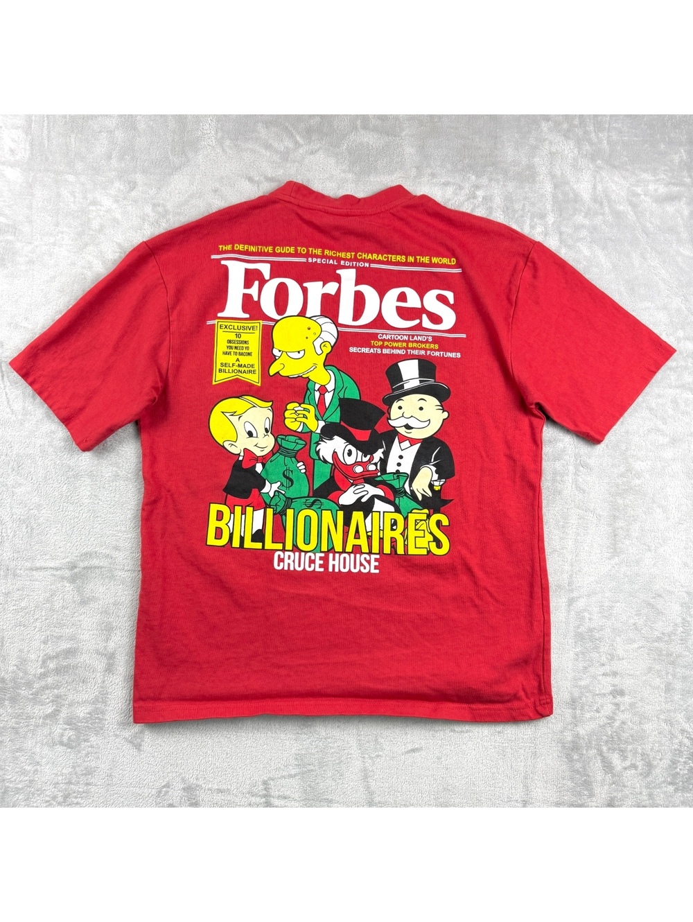 Cruce House Billionaires Forbes Graphic T-Shirt Men M The Simpsons Streetwear